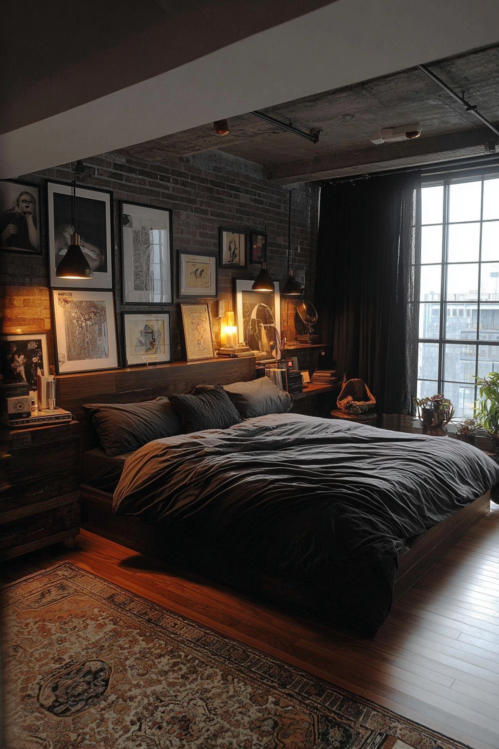 Use Black Bedding to Enhance Masculine Bedroom Depth