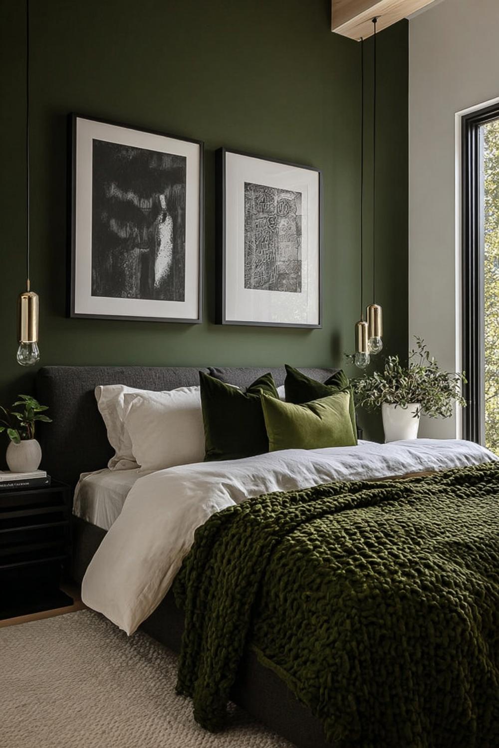 Use Chunky Knit Throws to Enhance Cozy Mint Green Bedrooms