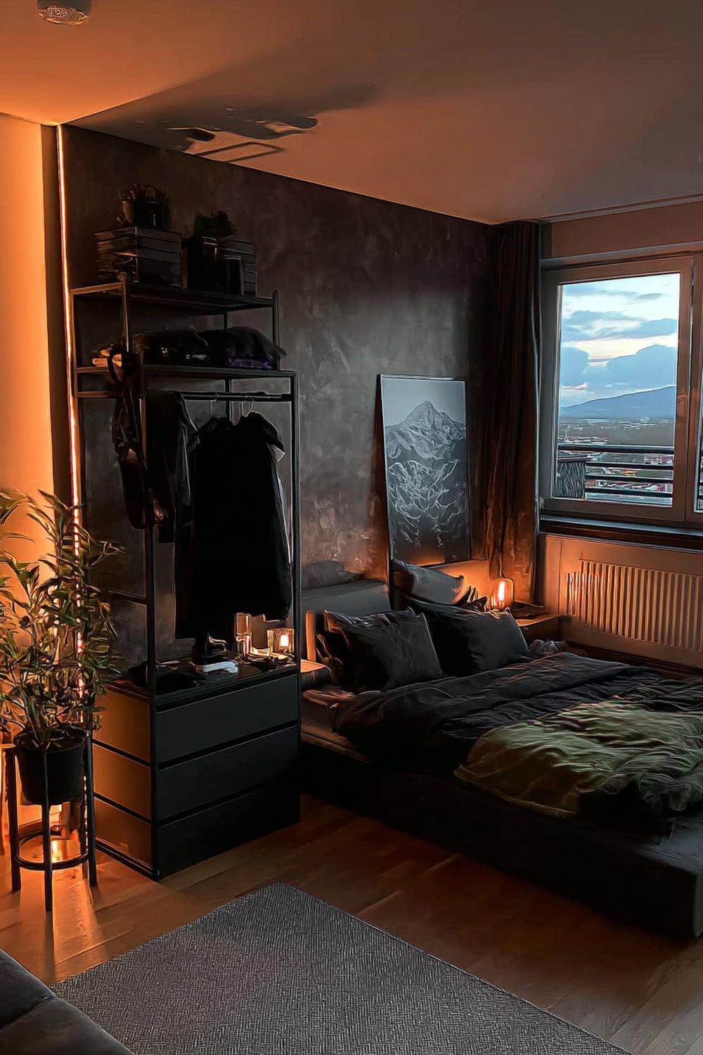 Use Dark Bedding to Enhance Masculine Bedroom Depth