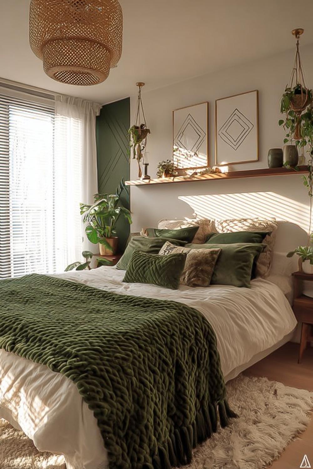 Use Hanging Plants to Boost Cozy Sage Green Charm