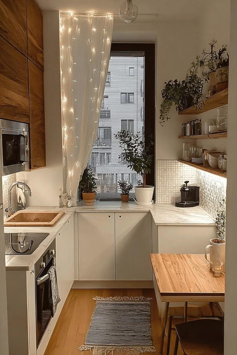 Use String Lights Behind Sheer Curtains for Cozy Ambiance