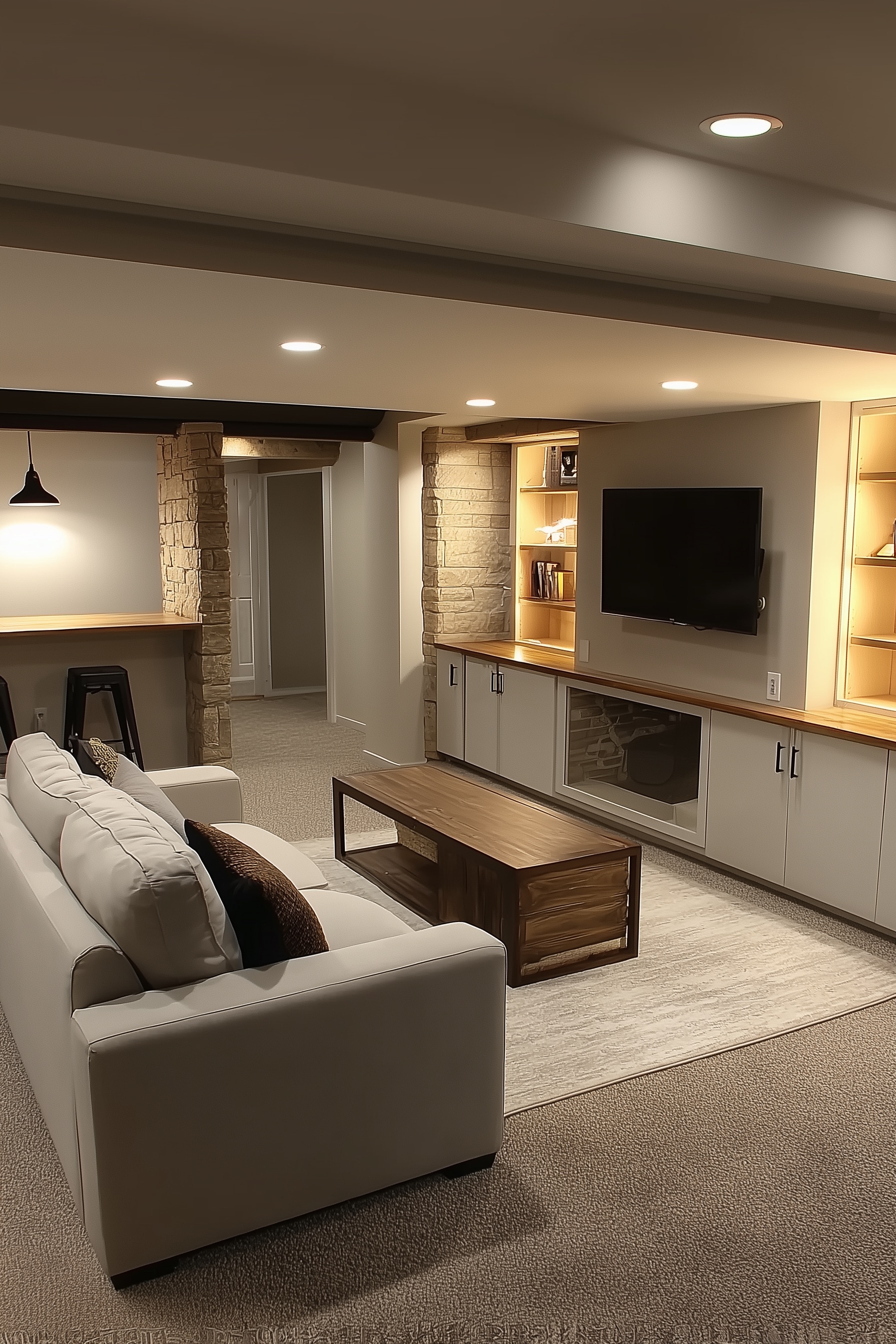 Utilize Built in Cabinets for Effortless Basement Storage Solutions